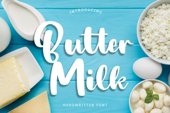 Butter Milk Font: A Handwritten Typeface for Trendy Craft Projects